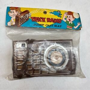 Vintage Trick radio Jump out Rat Toy NOS made in Japan